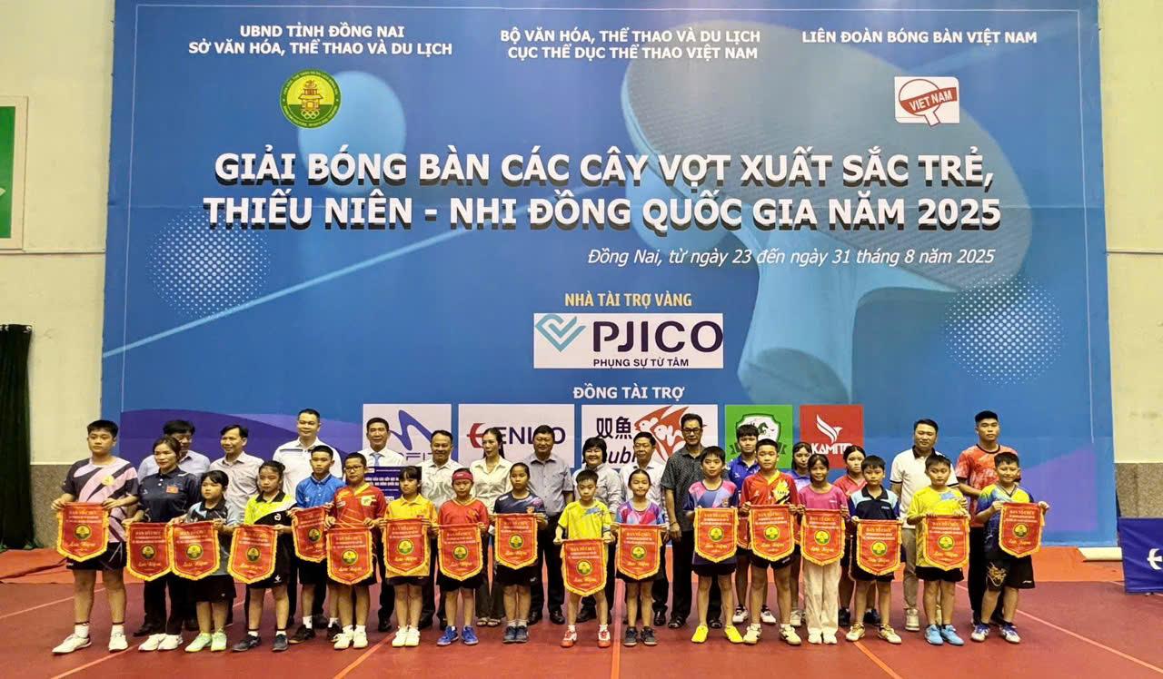 PJICO Đồng Nai đồng hành cùng Giải bóng bàn các cây vợt xuất sắc trẻ, thiếu niên, nhi đồng quốc gia 2025