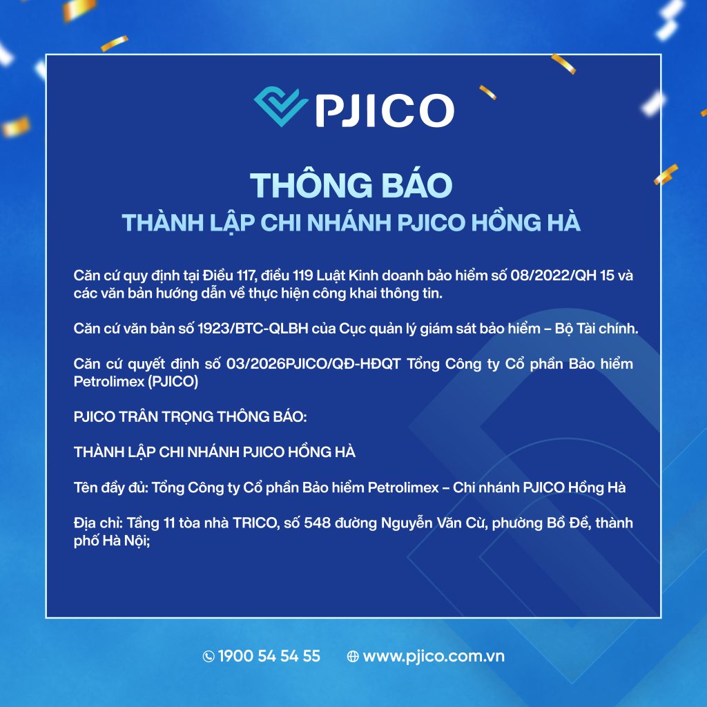 post thành lập chi nhánh PJICO Hồng Hà 27022026-01