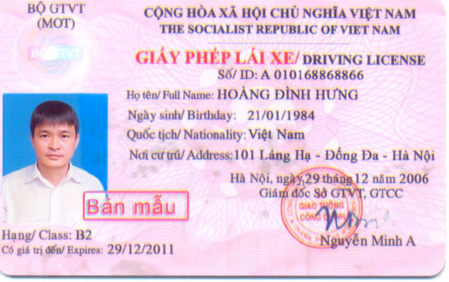 ĐỔI GIẤY PHÉP LÁI XE SANG VẬT LIỆU PET (NHỰA) TRƯỚC NGÀY 31.12.2014